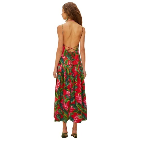Farm Rio x Anthropologie Red Dream Garden Maxi Dress – Size Small, New with Tags - Picture 4 of 14